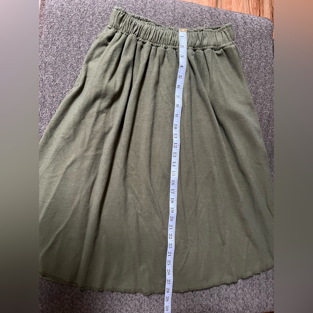 Gaia Conceptions heavy hemp cotton Mimosa below knee skirt with pockets NEW - Picture 8 of 16